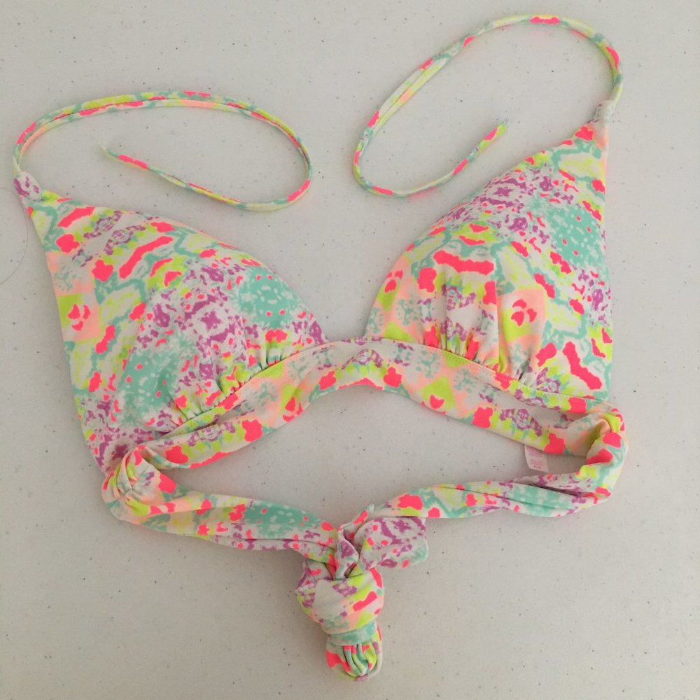 Victoria's Secret Swim Top Bra Bikini Pink Blue M